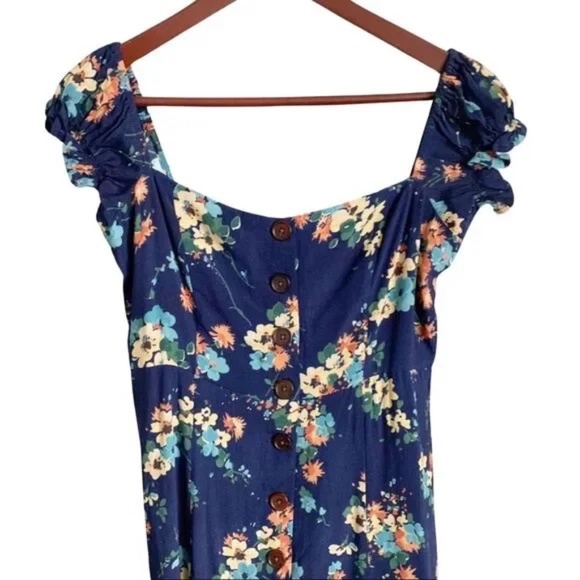 Capulet Mae Floral Button Front Midi Dress XS Blue NWT - Picture 3 of 8